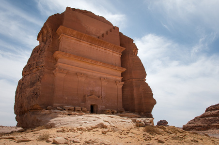 沙特阿拉伯 madayn 萨利赫考古遗址的 nabatean 墓