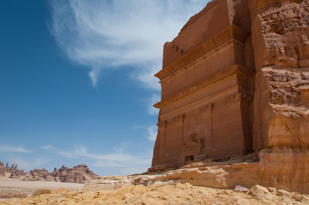 沙特阿拉伯 madayn 萨利赫考古遗址的 nabatean 墓