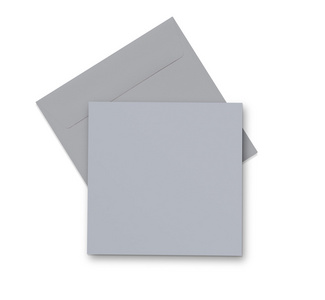 灰色的信封和白色卡