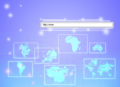 连接各大洲的 web 地址的概念