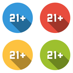 4 集合分离 21 加号的平彩色按钮 图标
