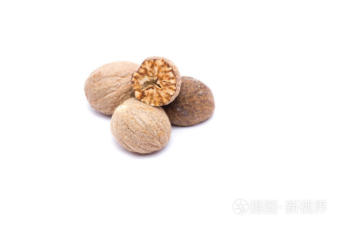 5184*3456px发票合同问题/肉豆蔻与薄荷肉豆蔻与孤立的薄荷叶黑芥菜