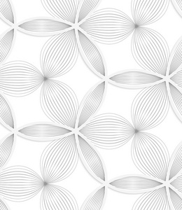 3d 白色圆圈网格和条纹的花