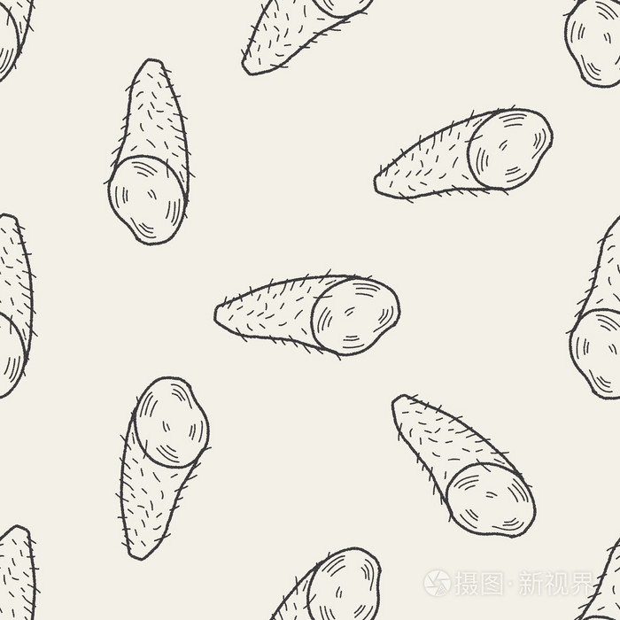 山药涂鸦无缝图案背景插画-正版商用图片1ikk93-摄图新视界
