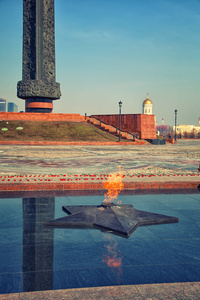 永恒的火焰在莫斯科波山。在伟大的卫国战争胜利的象征