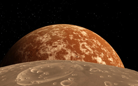 火星科学插画行星景观