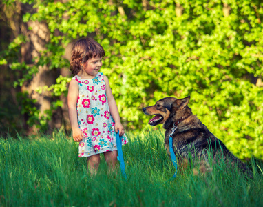 小女孩与狗