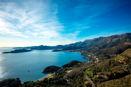 在黑山亚得里亚海沿岸的风景