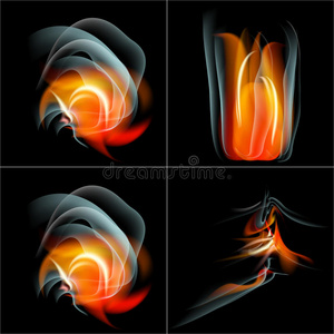 设置燃烧火焰矢量抽象背景