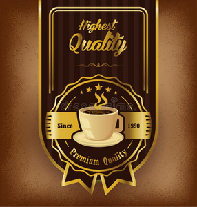 横幅 浓缩咖啡 热的 饮料 咖啡 古老的 标签 收集