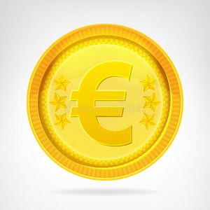欧元硬币黄金货币对象已隔离