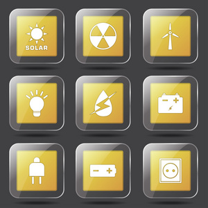 能源的标志和符号图标集