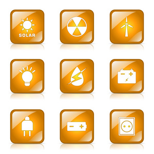 能源的标志和符号图标集