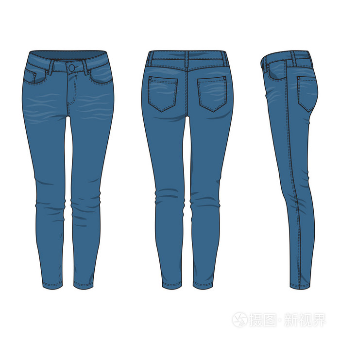 女式牛仔裤插画-正版商用图片1it4y9-摄图新视界