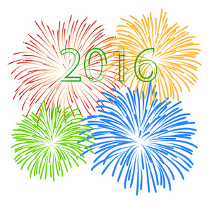 快乐的新年烟花 2016年节日背景设计