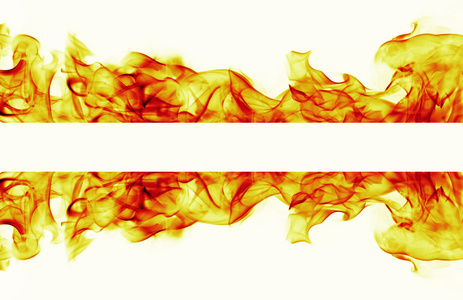 白色背景上燃烧火火焰架
