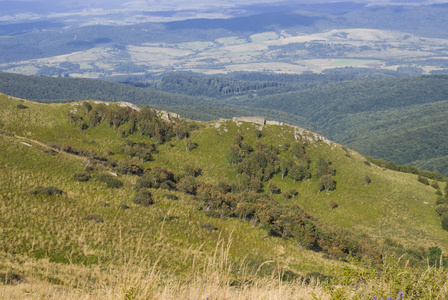 Bieszczady 山脉的山丘