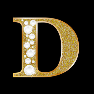 字母 D 的黄金和钻石