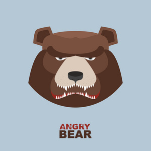 愤怒的熊头的吉祥物。熊头标志为曲棍球俱乐部