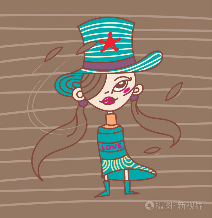 可爱的小女孩有信心.t 恤设计矢量图