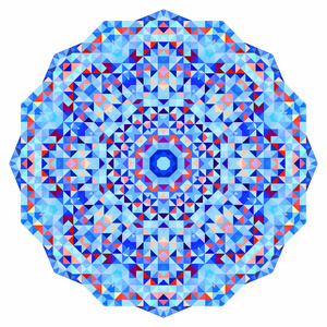 抽象彩色圆圈背景。几何矢量曼荼罗。几何形状马赛克大旗