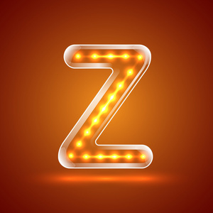 发光的 font.illuminated 字母。大写字母 Z.Vector 说明