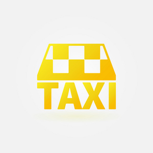 出租车矢量黄色图标或标志