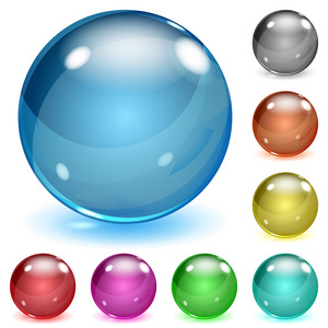 多彩多姿的不透明玻璃球体