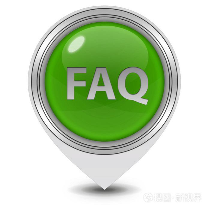 白色背景上的faq指针图标