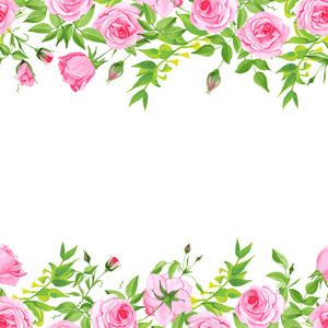 微妙的粉红色玫瑰花卉矢量背景