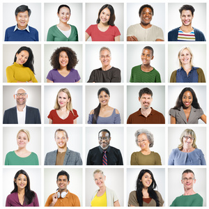 人们多样性面临人脸肖像社区概念