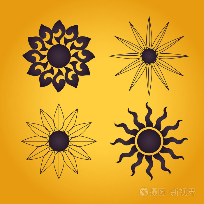 太阳的符号.抽象矢量图