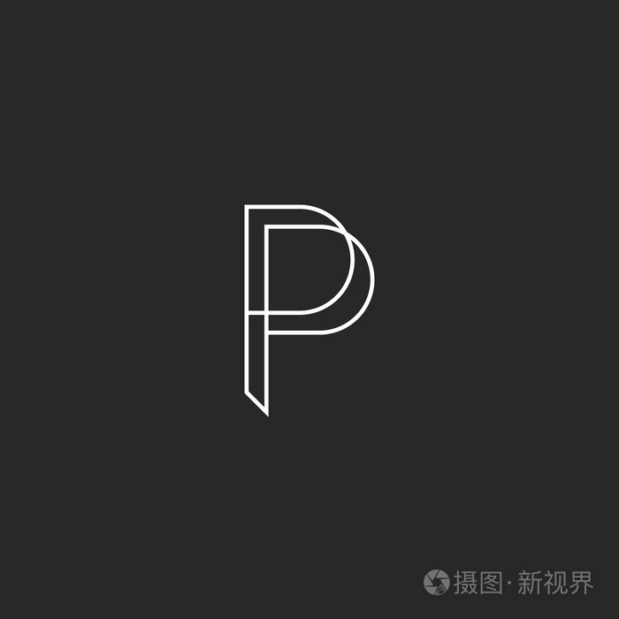 中细线标志p字母