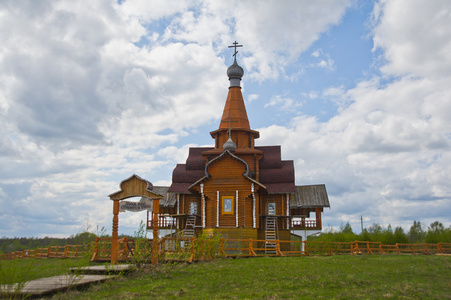在俄罗斯的木制教堂