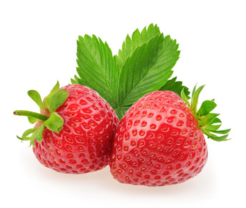 孤立在白色背景上的草莓