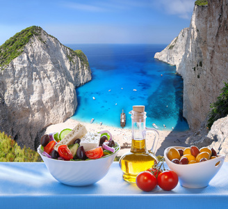 Navagio 海滩与希腊扎金索斯，希腊沙拉