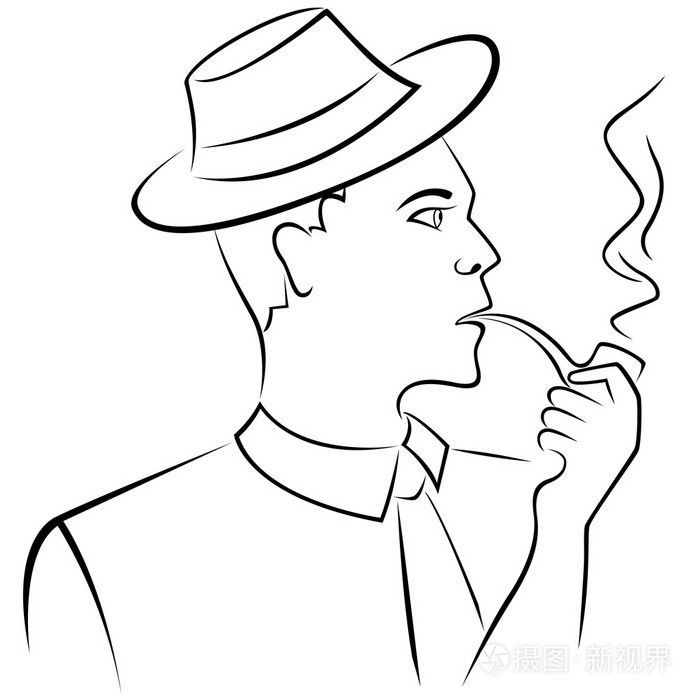 抽烟斗的男人