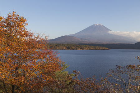 秋天的时候，日本的富士山