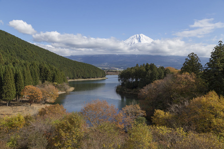 秋天的时候，日本的富士山