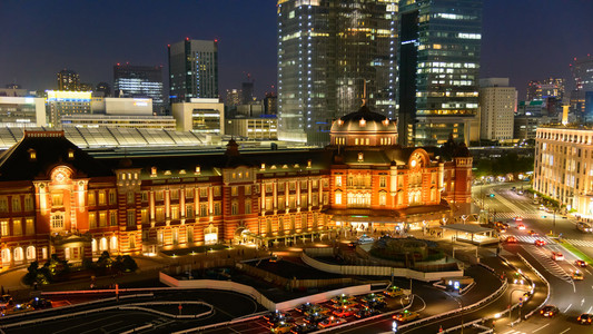 东京车站的夜景