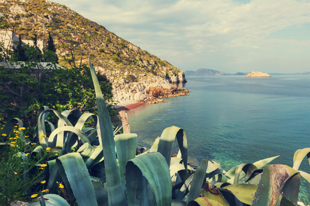 在希腊美丽的海岸线图片