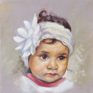 油在肖像油画的婴儿休闲