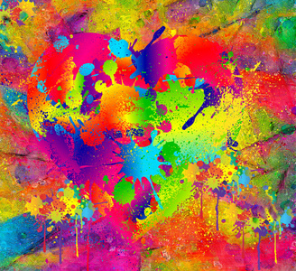 抽象的背景下，彩色油漆与模糊效果。现代数码艺术