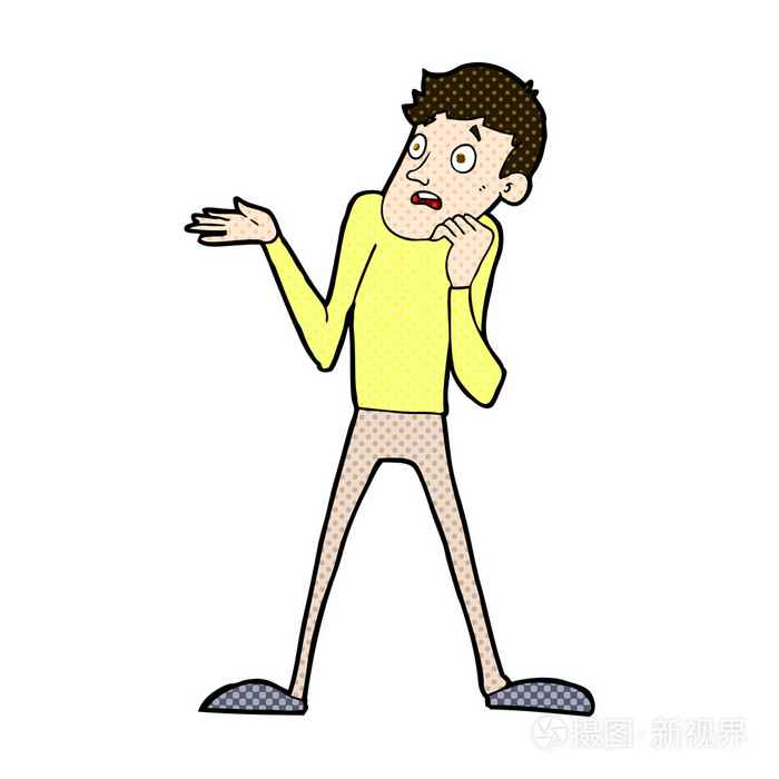 漫画卡通漫画紧张的人