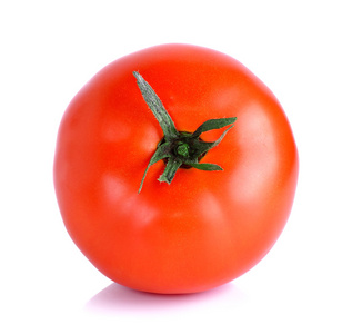在白色背景上孤立的红番茄