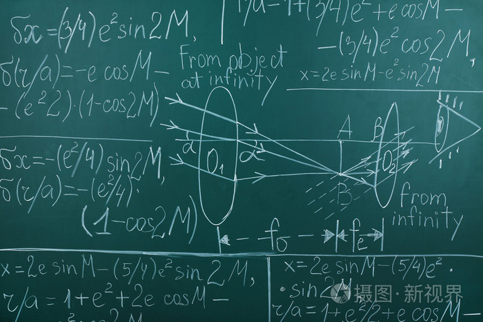 在黑板背景的数学公式