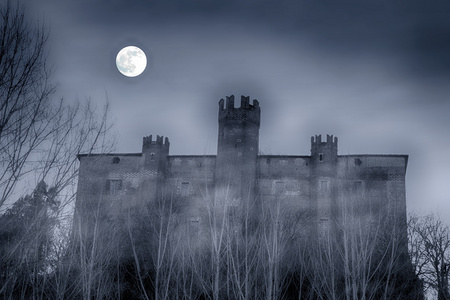 在晚上的城堡