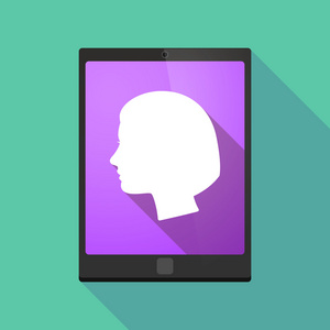 Tablet pc 图标与女性头