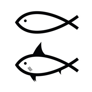 黑色和白色的鱼矢量