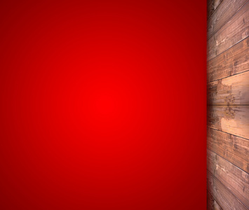 抽象的红色背景与木地板